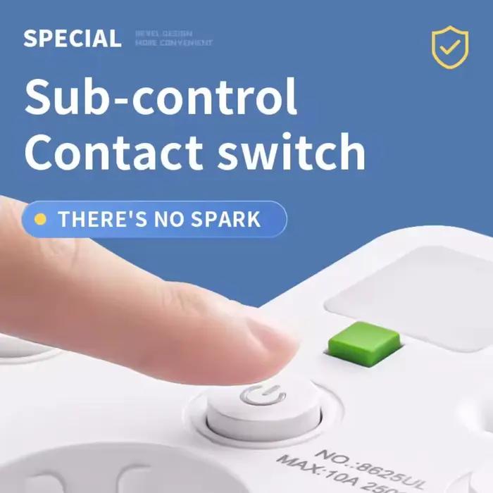 Multiples prises AC prise ue multiprise sans câble d'extension avec Ports USB protection contre les surtensions filtre réseau commutateur individuel