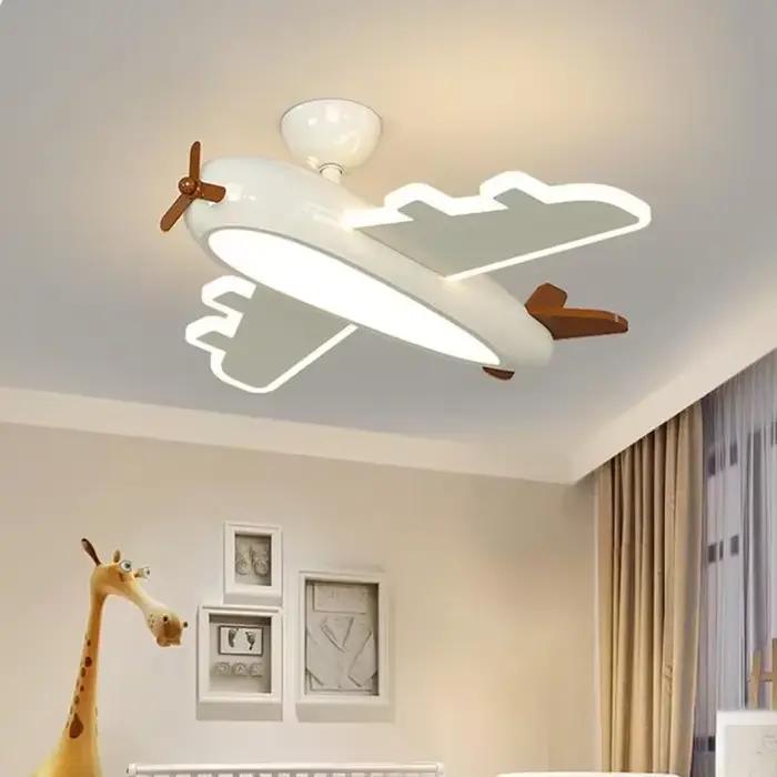 Dessin animé avion plafonnier Design créatif Led lampe blanche salon salle à manger étude chambre d'enfants garçon bébé chambre décor lampe