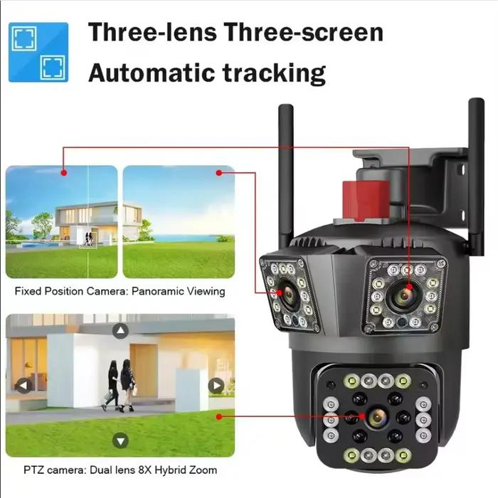 Caméra solaire wifi V360PRO trois yeux et deux images
