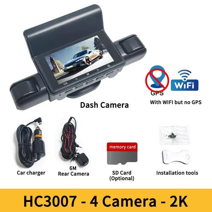 Dashcam 4K auto pour Sony 6.0F enregistreur vidéo à grande ouverture WIFI CarDVR 4 objectif caméra d