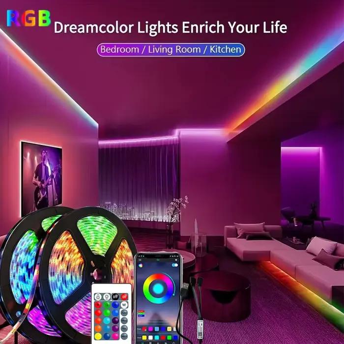 1-30M RGB LED bande lumineuse 5V USB Bluetooth 24Key télécommande ruban Flexible changement de couleur lampe à LED