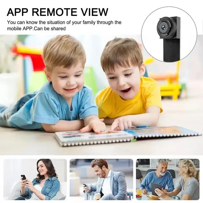 Caméra de Surveillance Mini HD 1080P avec Vision Nocturne Infrarouge pour Surveillance Maison Bureau Événements Importants Notifications Instantanées