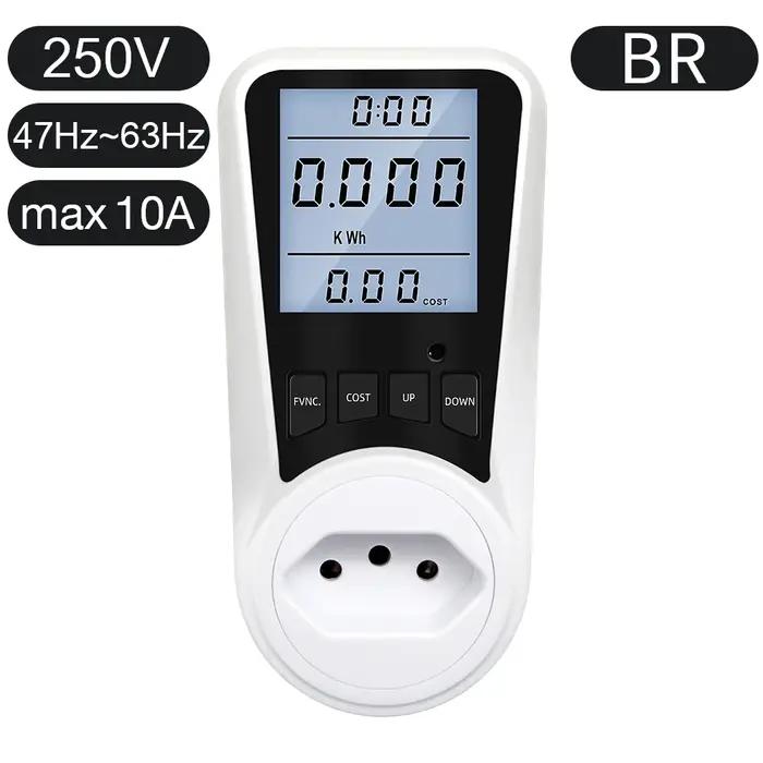 Wattmètre numérique 220V AC EU pour la surveillance de la consommation électrique, analyseur de puissance pour ménages et professionnels, prise de puissance Kwh, test d'énergie, compteur de consommation électrique