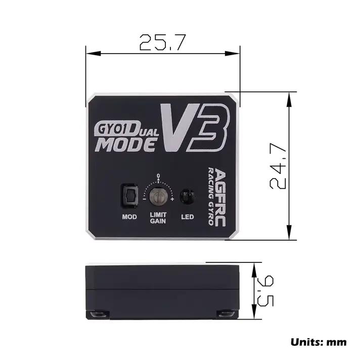 AGFRC GY01 V3 contrôle automatique de haute stabilité double Gain dérive réglé gyroscope pour modèle