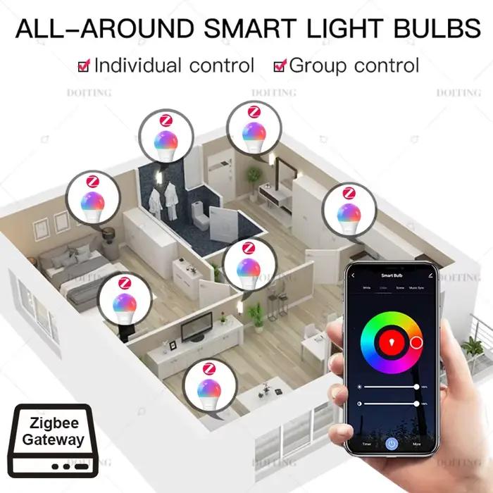 Ampoule Led Intelligente 110V 220V E27 B22 Fonctionne Avec Alexa Echo Plus Google Home Assistant App Commande Vocale 2MQTT Occasions Spéciales