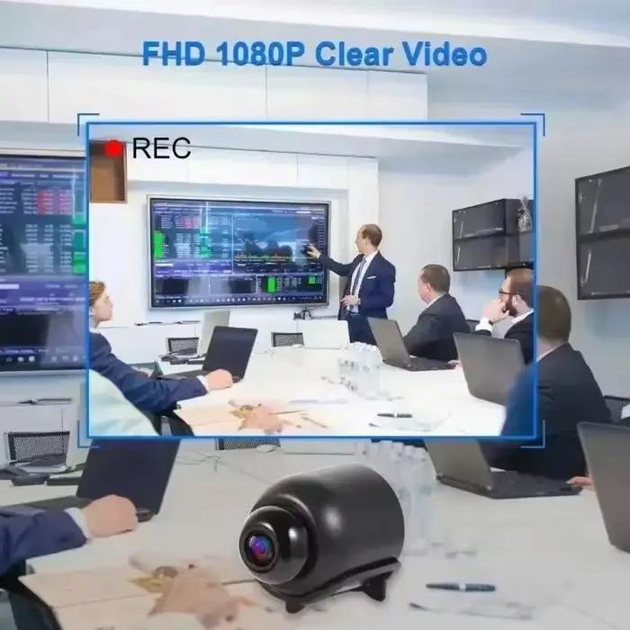 Mini caméra de surveillance 1080P avec vision nocturne et détection de mouvement pour la sécurité à domicile et extérieure