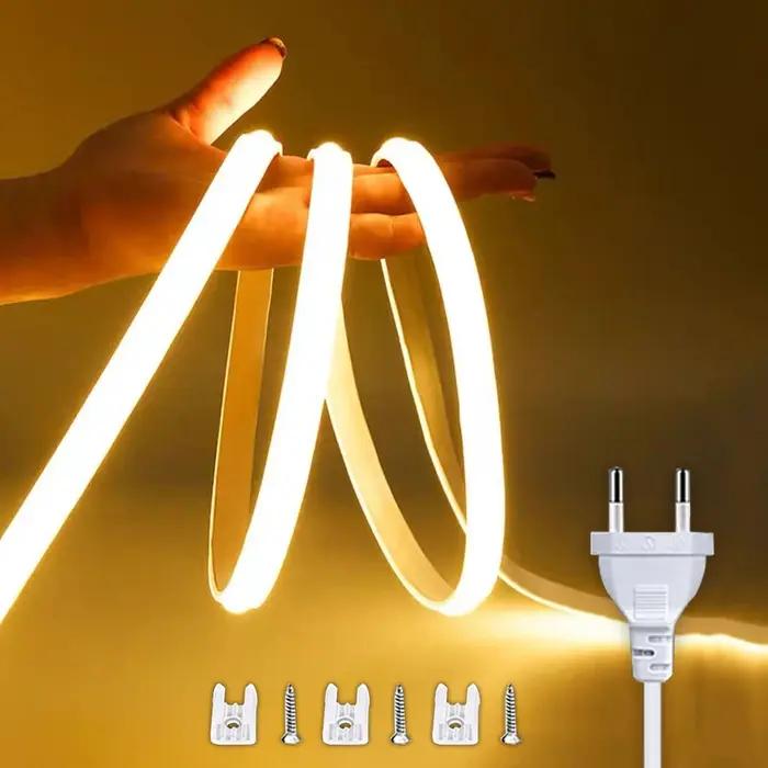 Bande LED COB étanche 220V avec interrupteur marche/arrêt