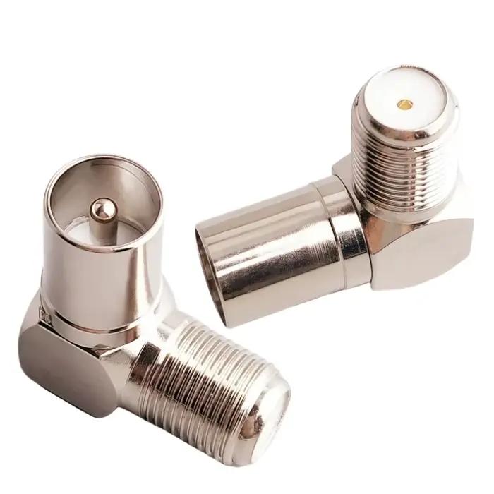 Adapteur Coaxial F Femelle à Angles Droits IEC Mâle Hautement Fiable pour Connexion Vidéo Stable et Haute Qualité Occasions Spéciales