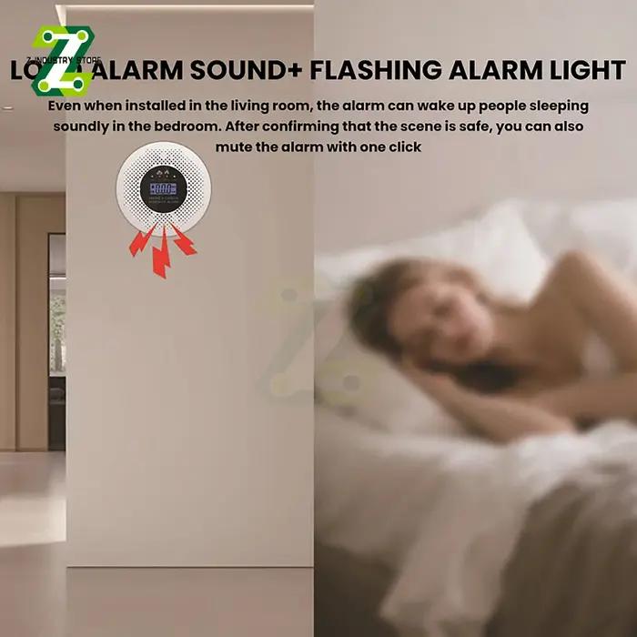 Alarme de monoxyde de carbone détecteur de fumée Co détecteur d'affichage LCD alarme maison sans fil