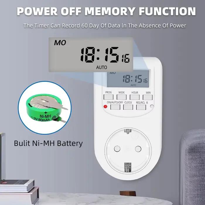 Minuterie numérique électronique 12/24 heures
