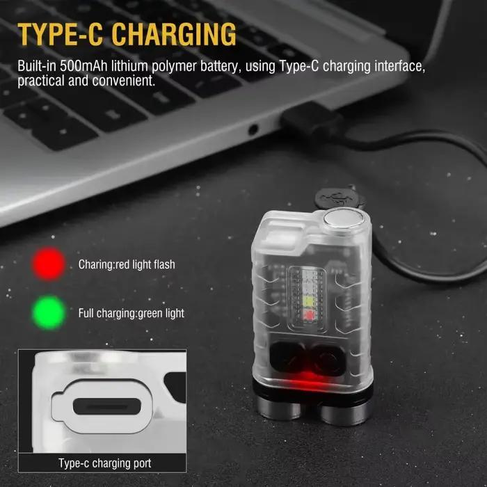 BORUiT V3 UV LED EDC porte-clés lampe de poche type-c lampe de travail Rechargeable torche avec aima