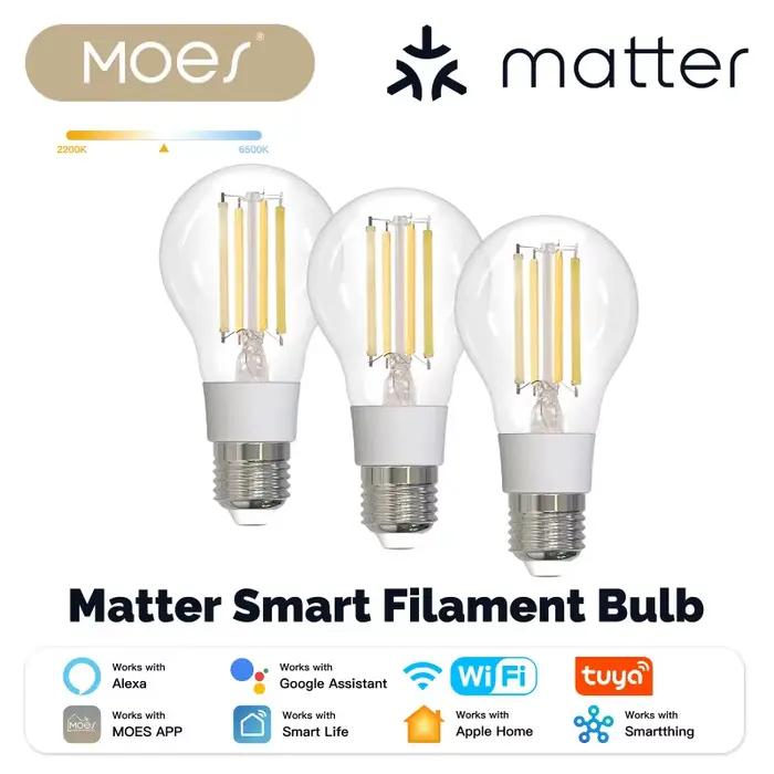 Ampoule LED intelligente à filament WiFi MOES TUYA Matter