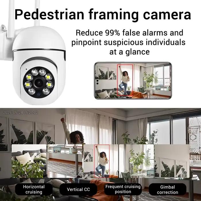 PEGATAH 8MP HD couleur nocturne Wifi IP caméra de sécurité sans fil PTZ 4X Zoom caméras