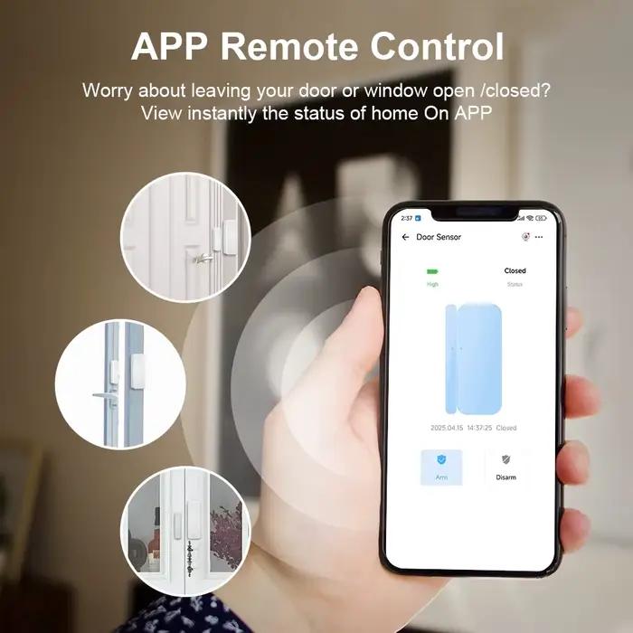 Capteur de porte fenêtre intelligent WiFi pour maison sûre, contrôle par application EWeLink, fonctionne avec Alexa et Google Home, surveillance constante, tranquillité d'esprit