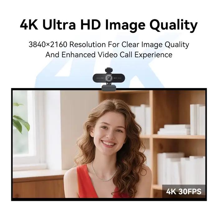 Webcam EMEET C60E 4K Ultra HD Autofocus Caméra pour Visioconférences Streaming Appels Vidéo Occasions Spéciales
