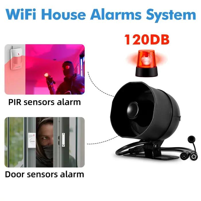 Fuers bricolage sans fil 120dB système d'alarme fort Tuya WIFI sirène haut-parleurs détecteurs sécurité de la maison intelligente avec compatibilité Alexa