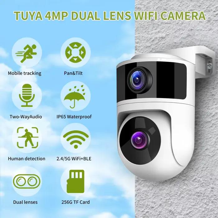 WOUWON double objectif Onvif étanche extérieure WiFi caméra IP 8MP Tuya Smartlife App