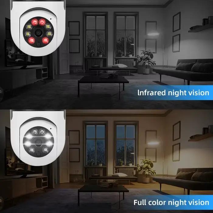 Ampoule E27 caméra de Surveillance couleur Vision nocturne automatique suivi humain Zoom moniteur de sécurité