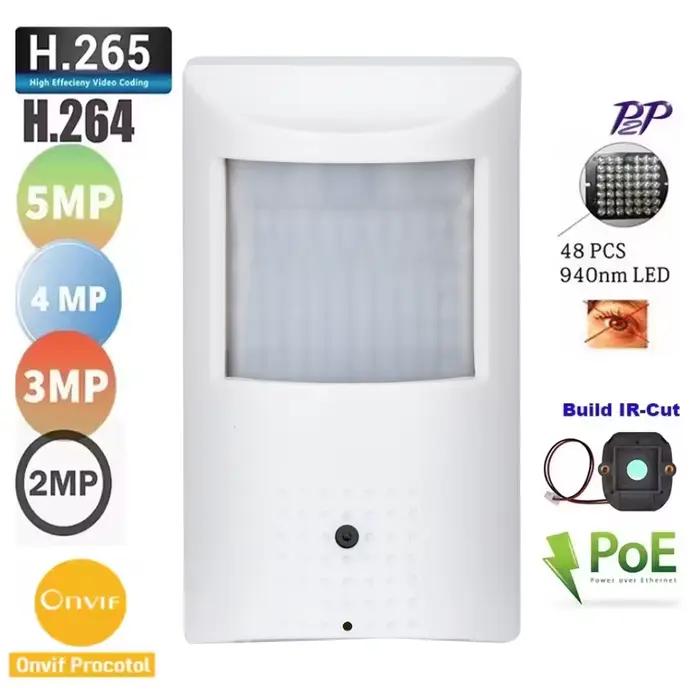 POE Audio 940nm ONVIF IR H.265 5MP caméra IP Mini PIR LED système de vidéosurveillance de sécurité intérieure Surveillance vidéo IPC HD Cam P2P HiEasy