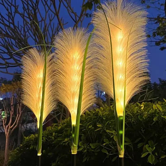 1-4 LED lampes de jardin solaires en plein air étanche Reed lumière lampe à énergie solaire cour de