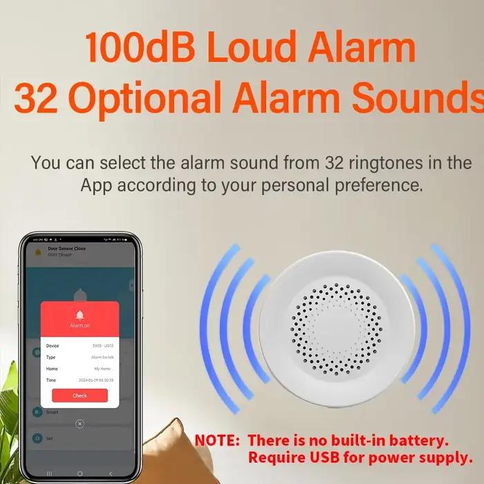 Tuya Zigbee-Sirène d'alarme WiFi pour la sécurité à domicile intelligente