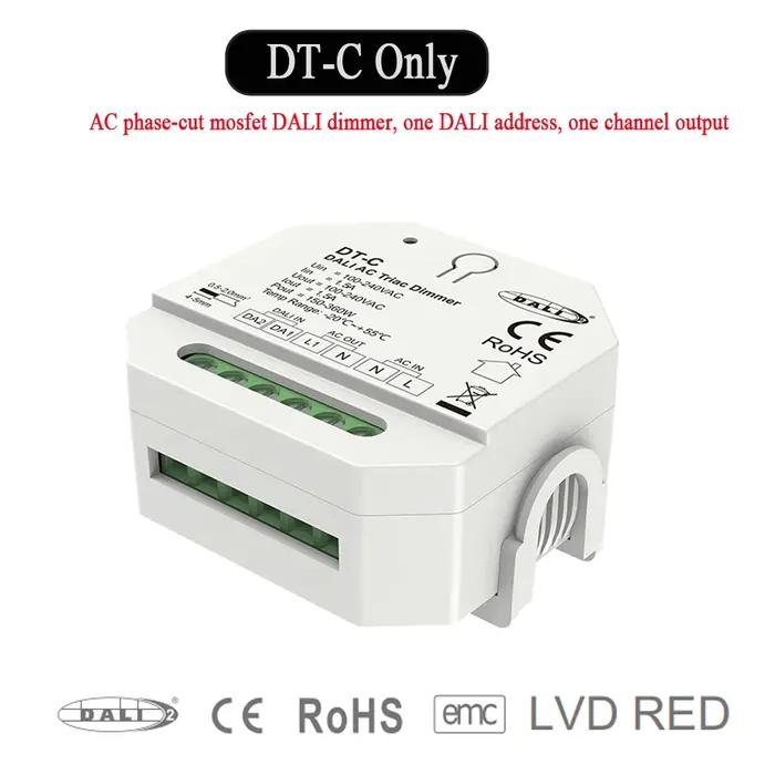 DALI AC Triac variateur DT-C avec interrupteur poussoir gradation traînant DT4 bord