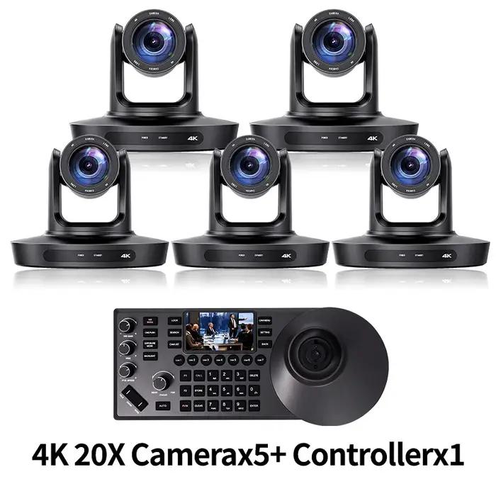 Caméra PTZ 4K 20X Zoom Kit de Caméra de Vidéoconférence Réunion d'Eglise Diffusion en Direct Contrôleur de Caméra PTZ pour Vidéoconférence