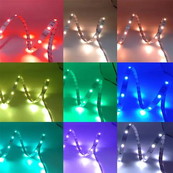 Bande LED colorée 5050, 12V, non étanche, avec contrôle Bluetooth Wi-Fi, bande lumineuse LED intelli