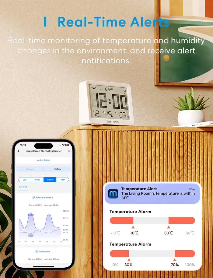 Meross-Capteur WiFi de température et d'humidité