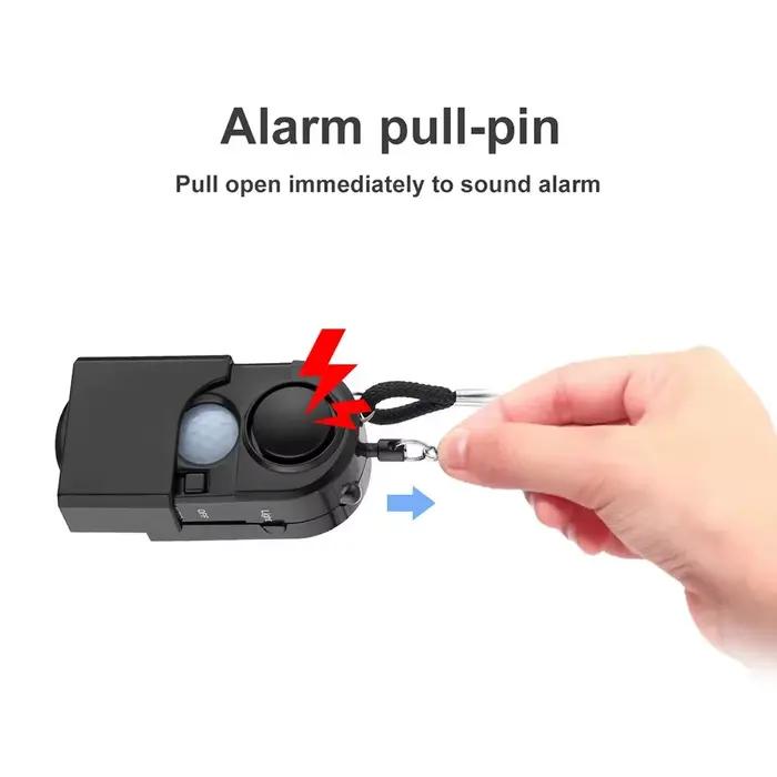 KERUI Portable Mini détecteur de mouvement alarme 120DB sirène SOS lumière LED