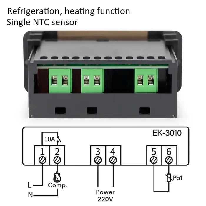3010/EK-3020/EK-3030 LED Thermostat numérique régulateur de température thermorégulateur réfrigération dégivrage alarme