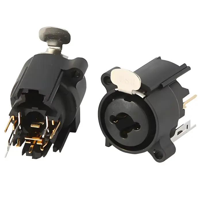 Connecteur XLR Mâle/Femelle RJ45 3 Broches en Plastique Noir Facilitant Connexions Robustes et Fiables pour Audio Professionnel et Passionnés