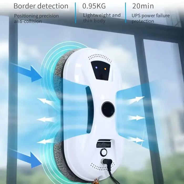 Robot de nettoyage de vitres intelligent avec télécommande pour nettoyage sous vide et lavage automatique pour immeubles de grande hauteur occasionnels et quotidiens
