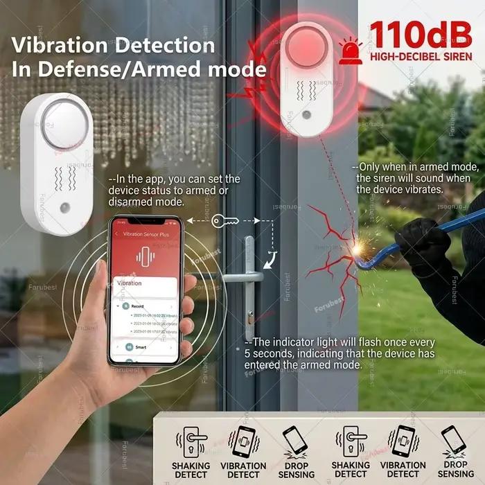 Alarme sirène intelligente Zigbee pour la sécurité domestique avec alertes stroboscopiques