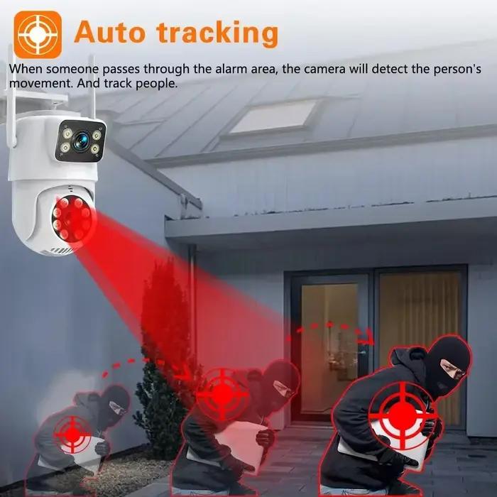 Caméra IP ANSVICAM Tuya 4K 8MP HD Box Double Objectif pour Surveillance Intérieure et Extérieure Vision Nocturne Couleur et Infrarouge Surveillance Professionnelle Occasions Spéciales