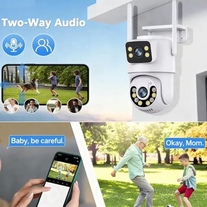 Caméra IPC360 8MP double objectif 4K caméra WiFi intelligente pour la surveillance domestique et professionnelle jours et nuits