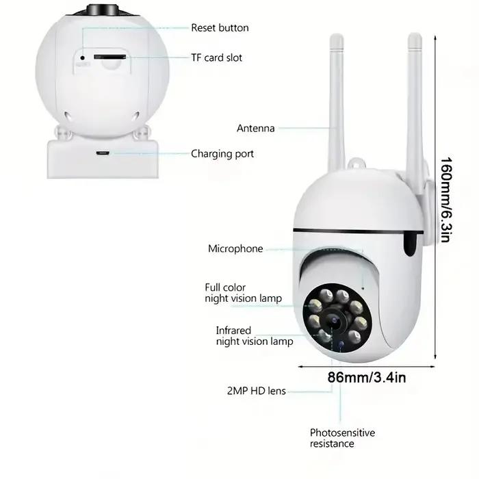 Caméra IP intelligente extérieure sécurité à domicile WIFI CCTV Surveillance avec Vision nocturne couleur sans fil HD Audio bidirectionnel 1080P