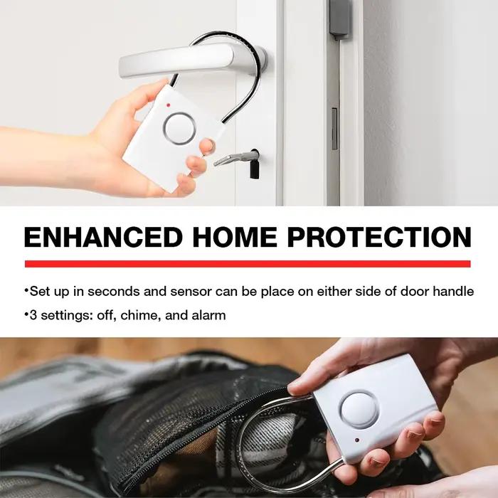 Alarme de poignée de porte réglable 120dB pour maison voiture voyage hôtel protection familiale occasionnelle