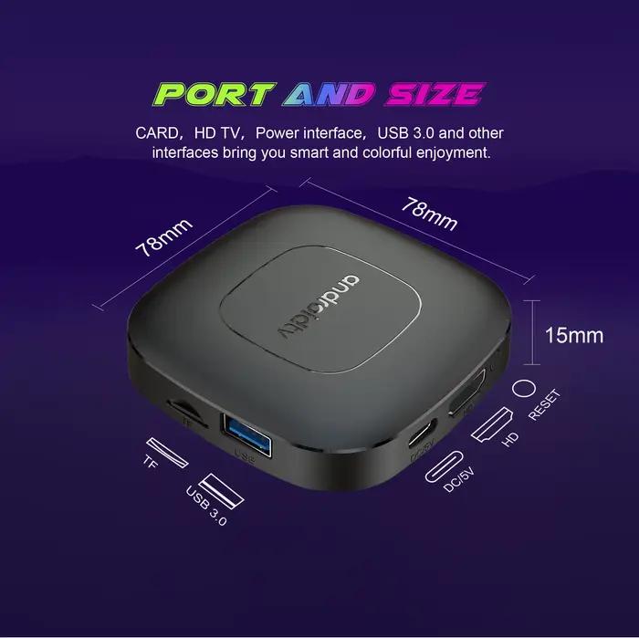 Boîtier TV Home Cinéma Intelligent T1 Android 16 RK3518 8G128G avec Assistant Vocal Netflix Streaming 8K HDR10+ et Bluetooth 5.4 pour divertissement familial