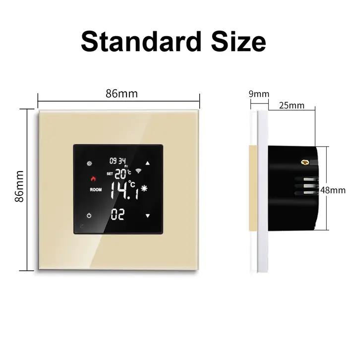 Bingoelec Tuya WiFi Thermostat intelligent chauffage électrique au sol chaudière à eau/gaz température télécommande interrupteur prise or