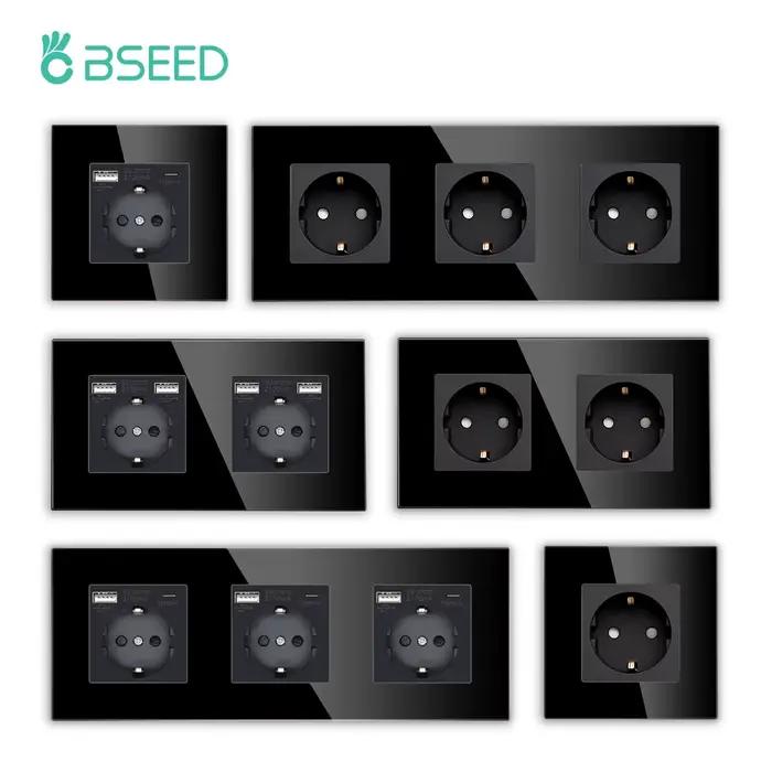 BSEED prise en verre ue simple avec prises murales USB