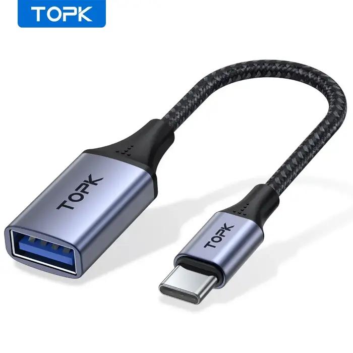 TOPK USB C à USB A Dapter OTG Câble Type C Mâle à USB 3.0 2.0 Femelle