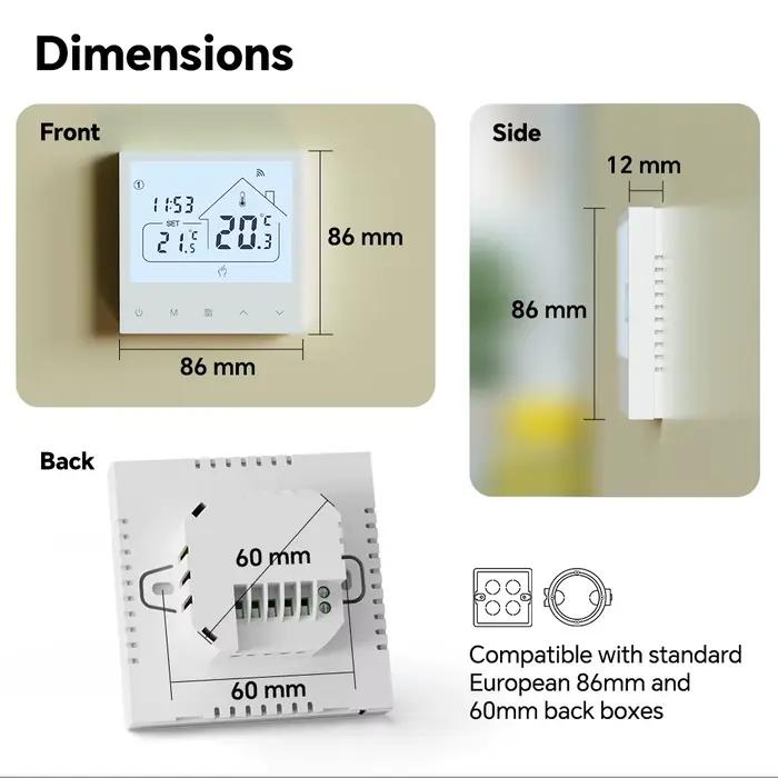 Thermostat WiFi pour chauffage électrique/à eau/à gaz