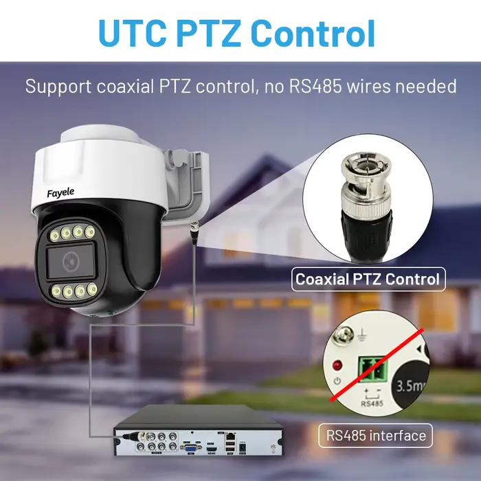 CCTV AHD 2MP PTZ caméra couleur Vision nocturne IR UTC TVI Coaxial Audio BNC
