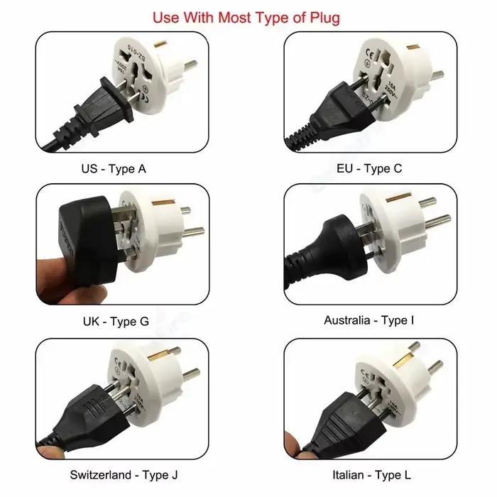 Adaptateur de prise ue AU UK US vers EU