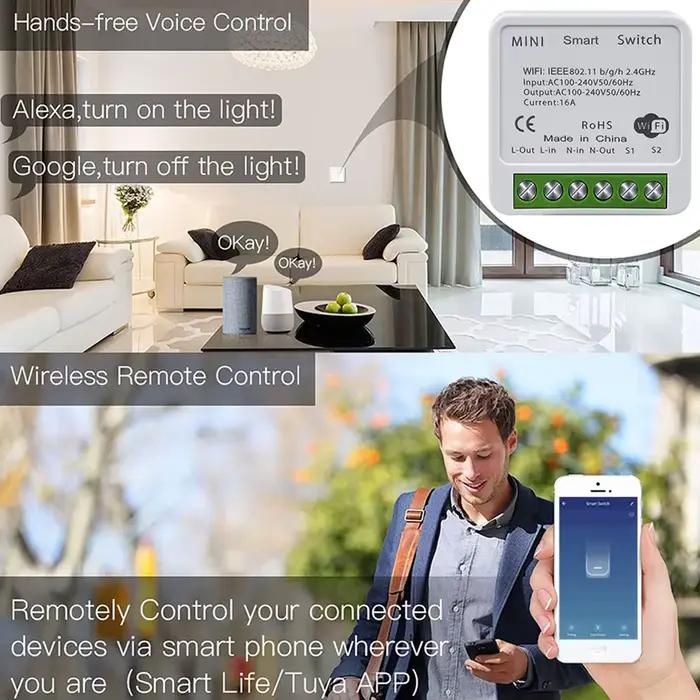 16A 20A Tuya WiFi commutateur intelligent contrôle bidirectionnel Mini disjoncteur