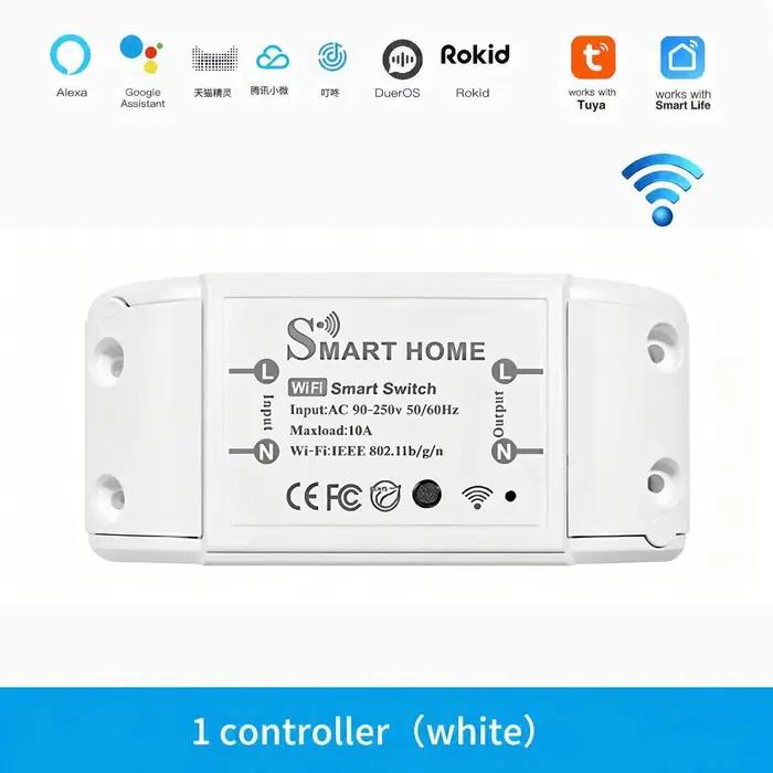 Module de relais intelligent QIRONG compatible Wi-Fi et assistants vocaux pour une maison connectée et automatisée