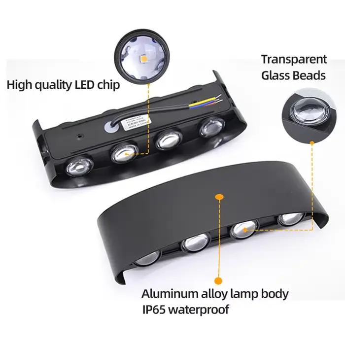 Applique Murale Intérieur Led Moderne Aluminium Appliques Murales Exterieure IP65 Imperméable à l'ea