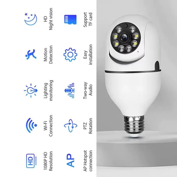 Maison intelligente 2.4G E27 ampoule Wifi caméra de Surveillance HD nuit sécurité vidéo