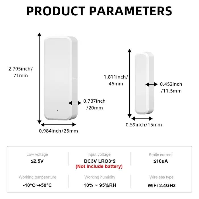 Capteur de porte fenêtre intelligent WiFi pour maison sûre, contrôle par application EWeLink, fonctionne avec Alexa et Google Home, surveillance constante, tranquillité d'esprit
